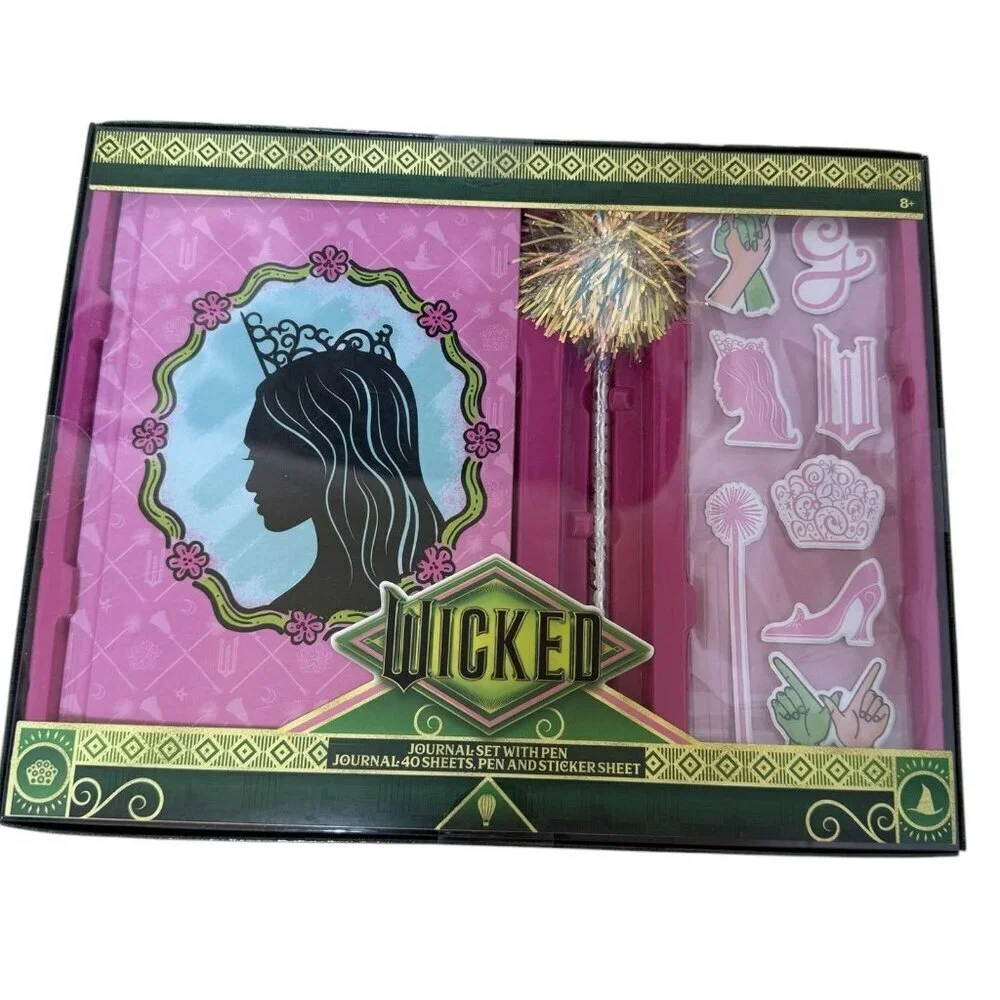 Wicked Glinda Journal Set With Pen Puffy Stickers 40 Sheets Bullseye Playground